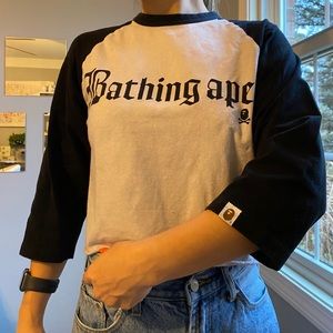 BAPE cropped baseball tee